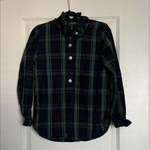 J. Crew Navy and Green Checkered Shirt